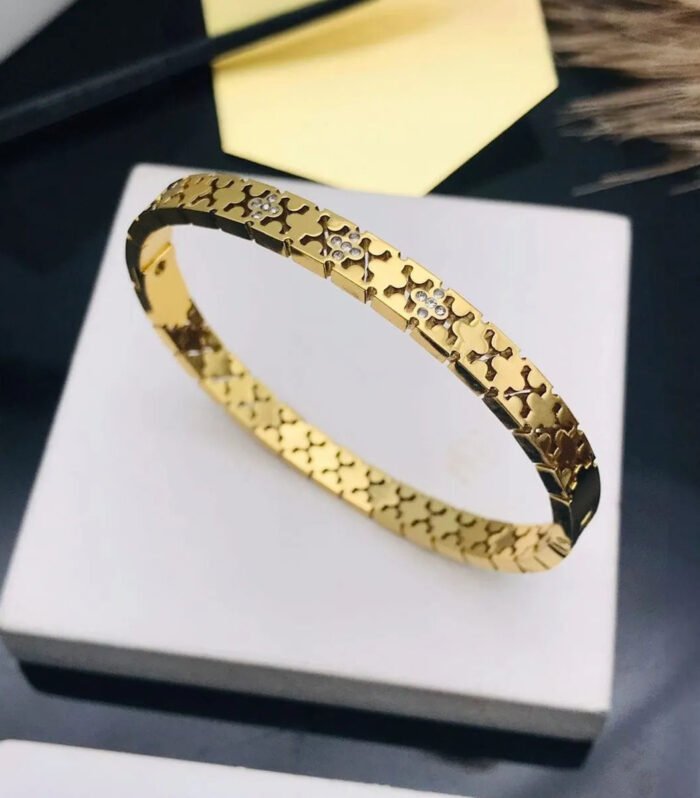 Geometric Cutwork Gold Kada