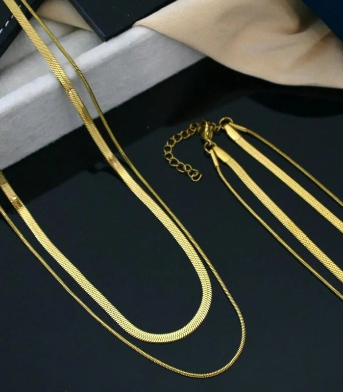 Golden Dual Layer Heart Necklace