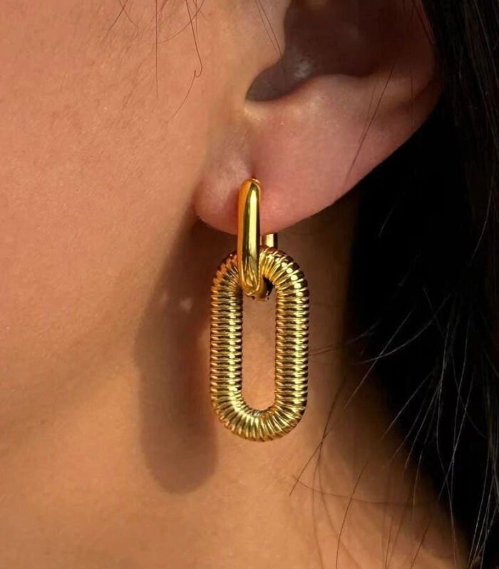 Golden Link Drop Earrings
