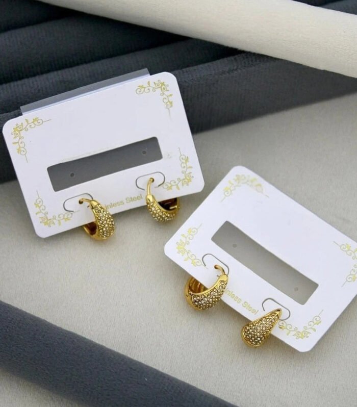 Golden Texture Hoop Earrings