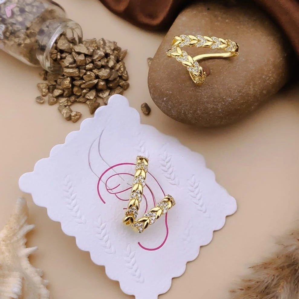 Golden Braid Crystal Cuff Earrings