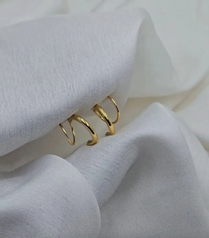 Golden Sculpted Hoop Earrings
