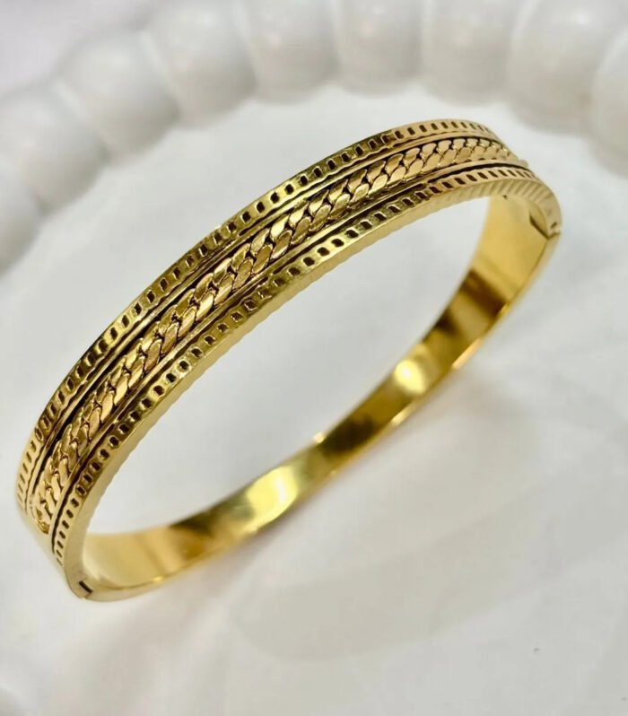 Golden Braided Texture Kada