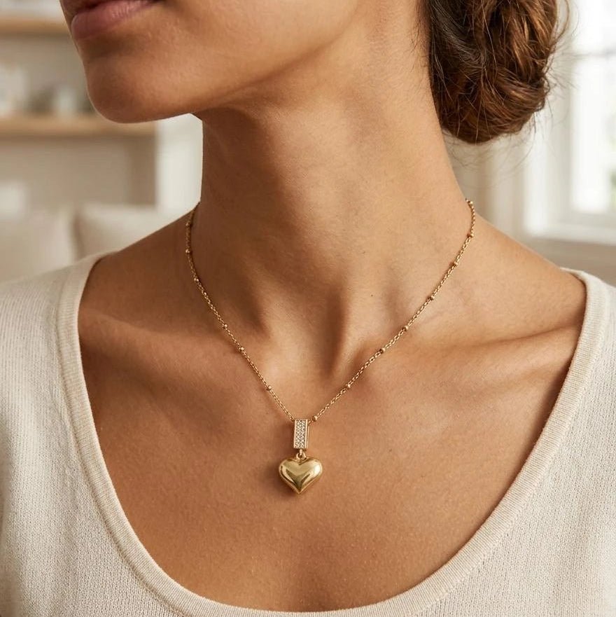 Luna Heart Charm Necklace