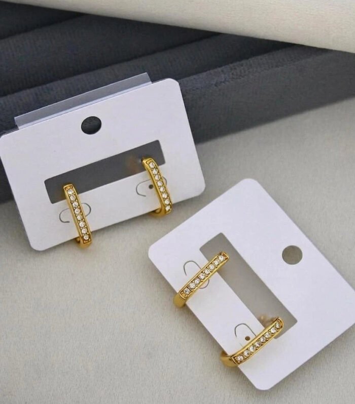 Luxe Crystal Bar Hoop Earrings