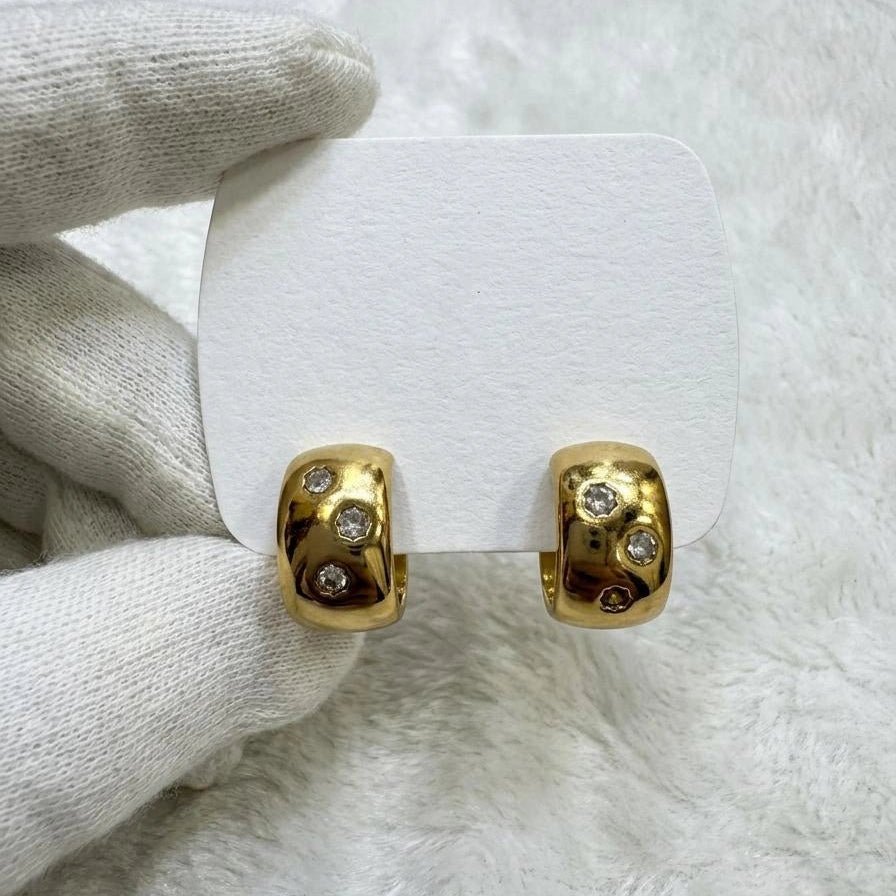Luxora Gold Halo Huggie Earrings