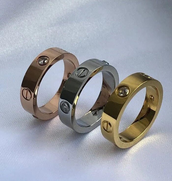 Luxury Trinity Screw Band Ring