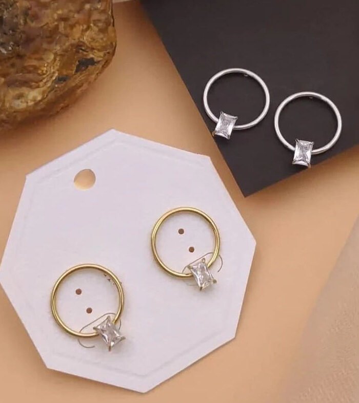 Minimal Crystal Hoop Earrings