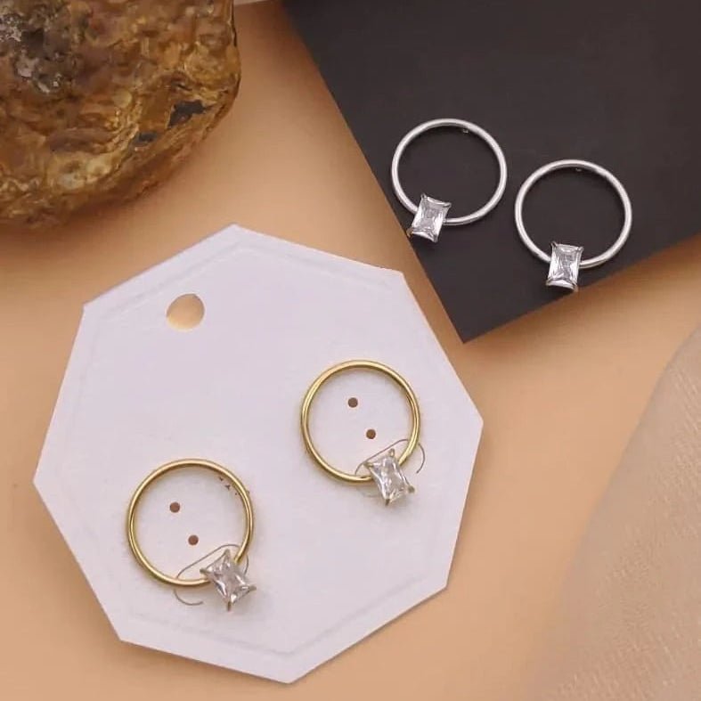Minimal Crystal Hoop Earrings