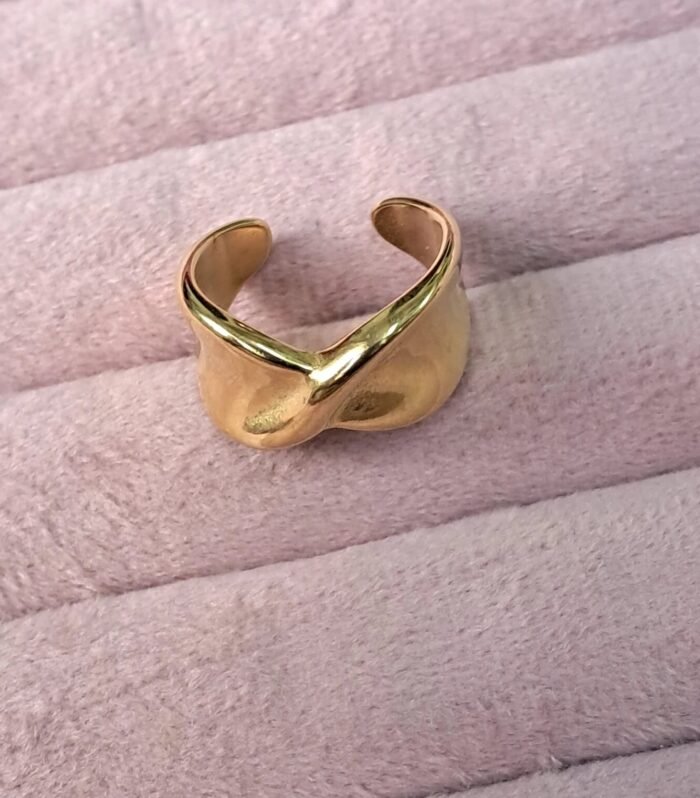 Minimal Twist Gold Open Ring