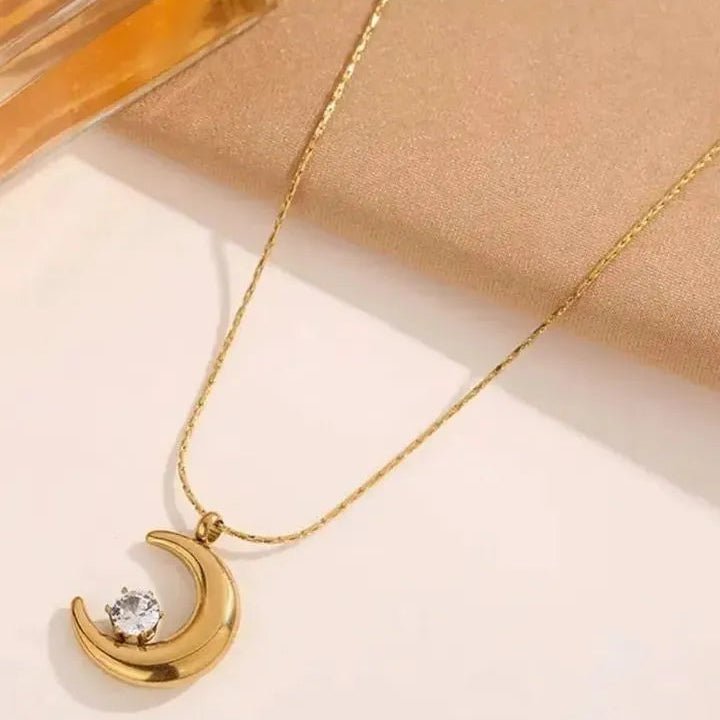 Lunara Crystal Moon Necklace