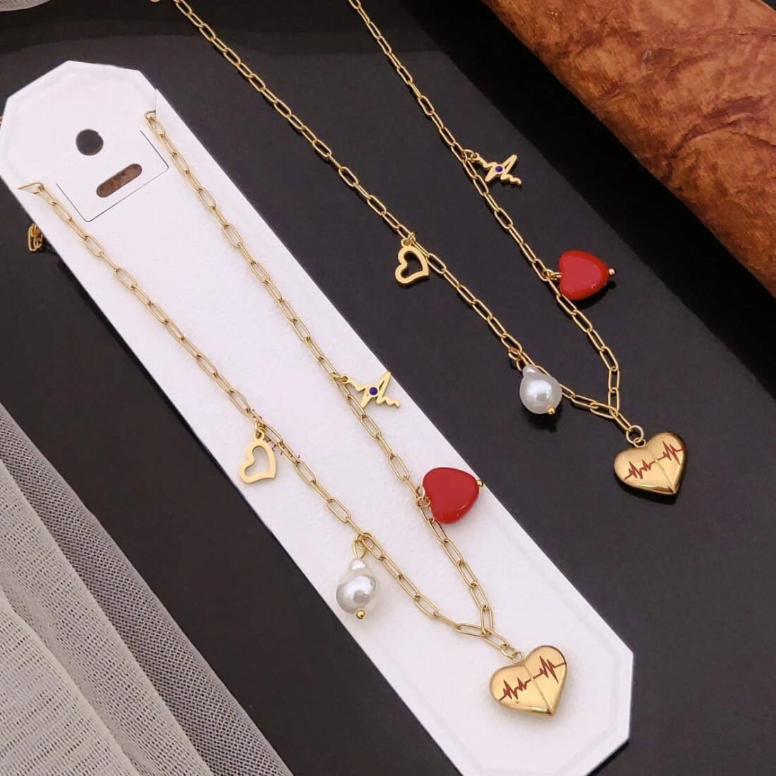 Pulse of Love Charm Layered Necklace
