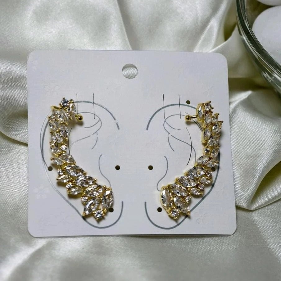 Regal Vine Crystal Cuff Earrings