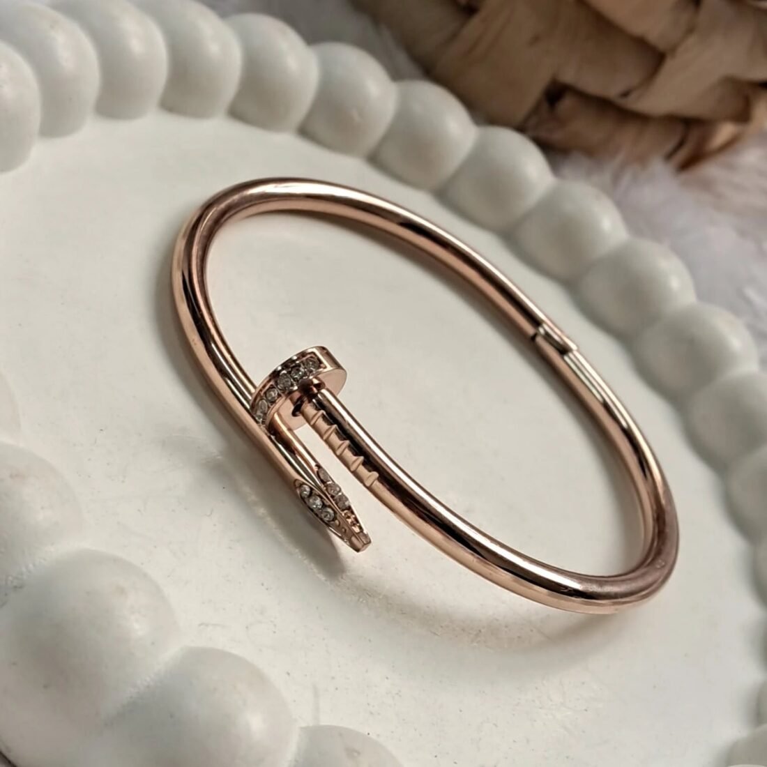 Rose Gold Nail Crystal Kada
