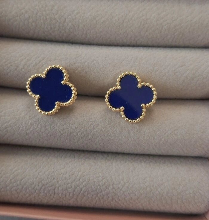 Royal Blue Clover Studs
