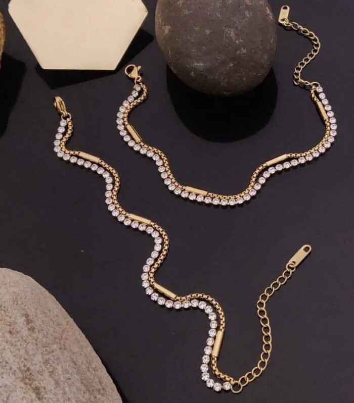 Sparkling Gold Tennis Bracelets