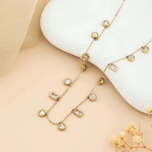 Dainty Gold Charm Chain Tanmaniya Necklace