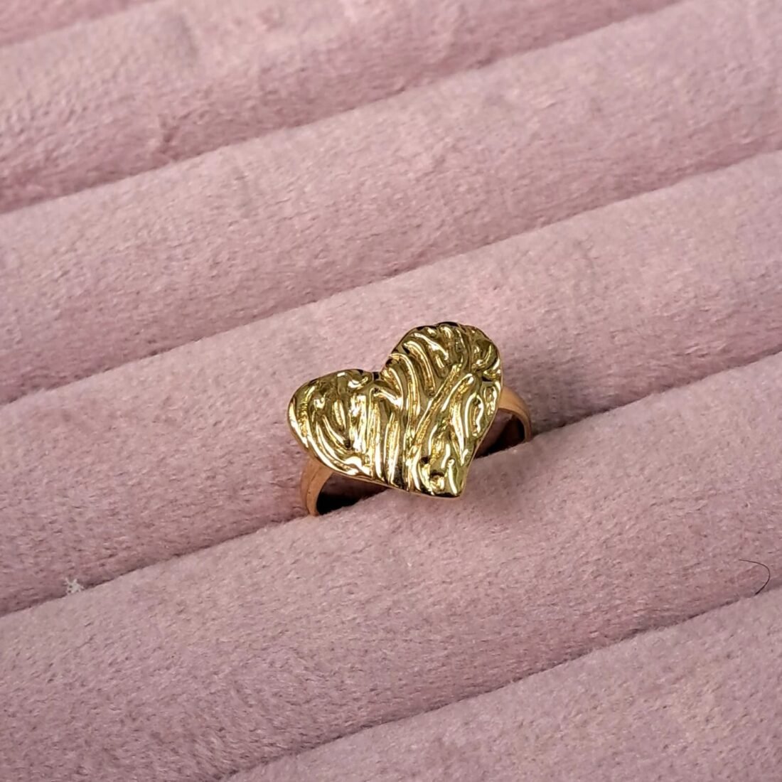 Textured Heart Statement Ring