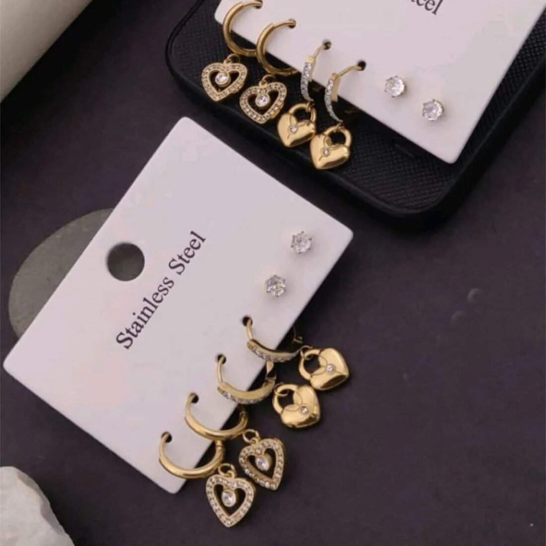 Heart & Stud Earrings