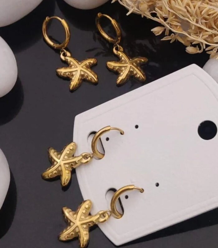 Starfish Charm Hoop Earrings