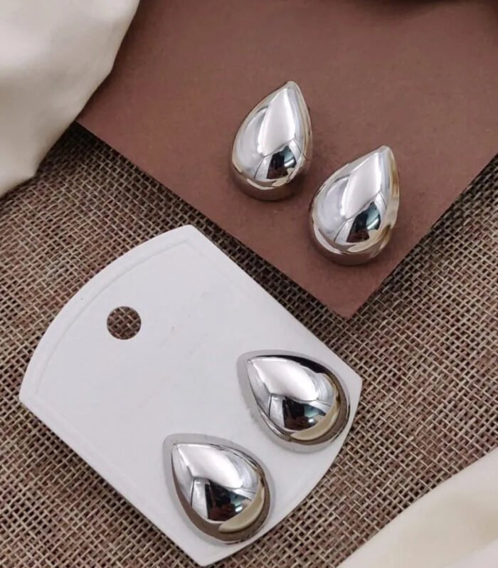 Sleek Teardrop Silver Earrings
