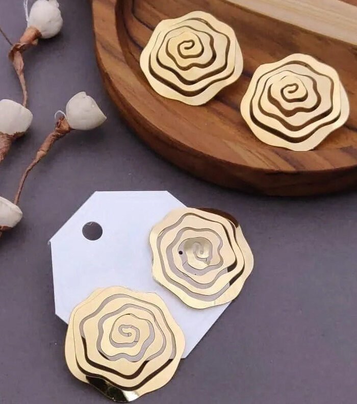 Flower Swirl Metal Earrings